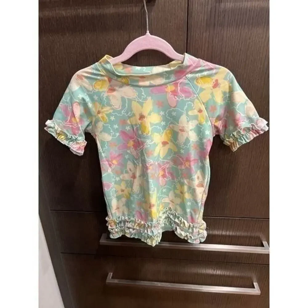 Ruffle butts rashguard swim‎ top size 6 new